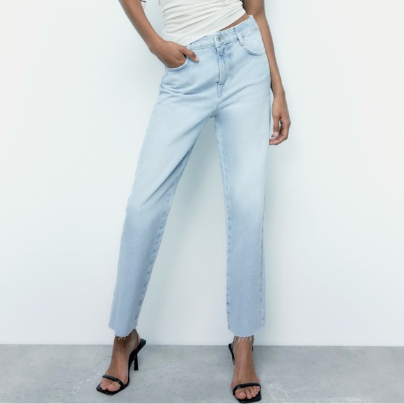 Zara Denim - Zara Z1975 HIGH-RISE STRAIGHT JEANS light wash